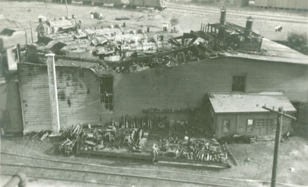 17 – Fire damage at the railroad roundhouse 1915
