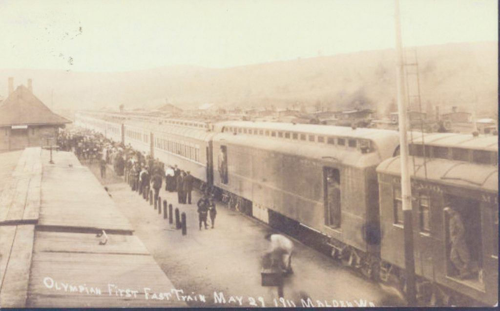 20 – Malden depot crowd for first Olympian passenger train, 1911
