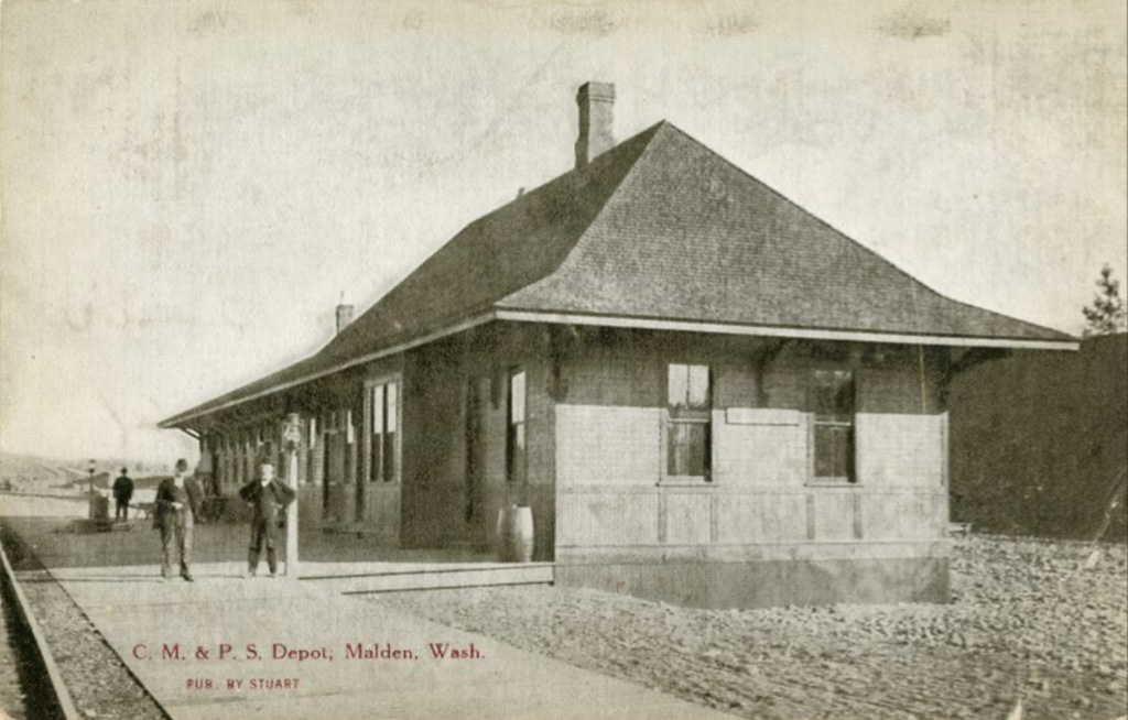 2 – Chicago, Milwaukee & Puget Sound railroad depot in Malden c. 1920