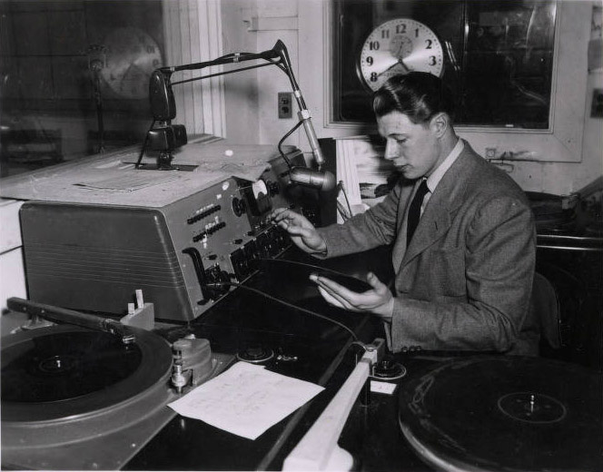 1948—Recording the news for KWSC