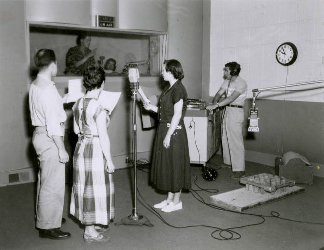 1952—A singing group in the KWSC recording studio