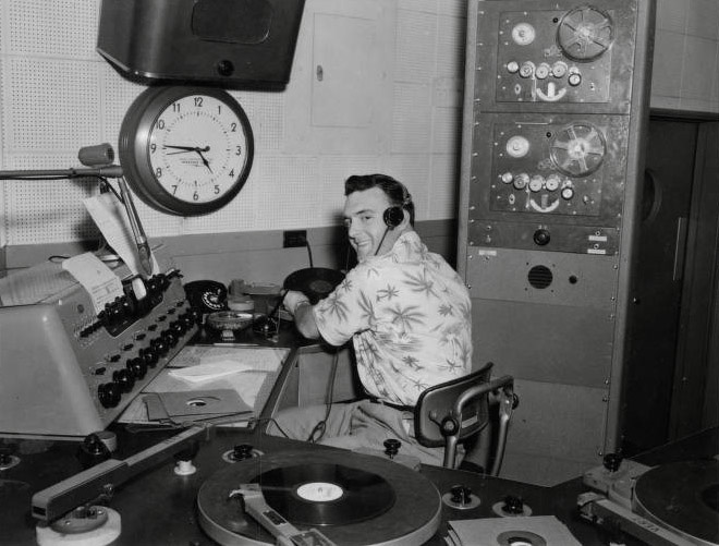 1952—Disc jockey at student-run KWSC radio.